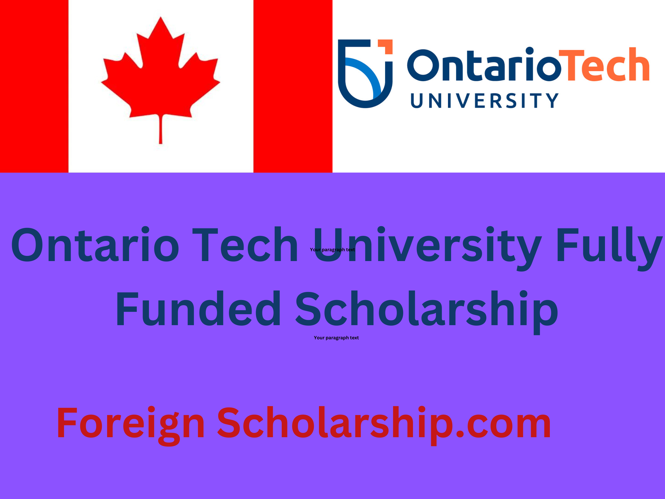 Ontario Tech University Fully Funded Scholarship